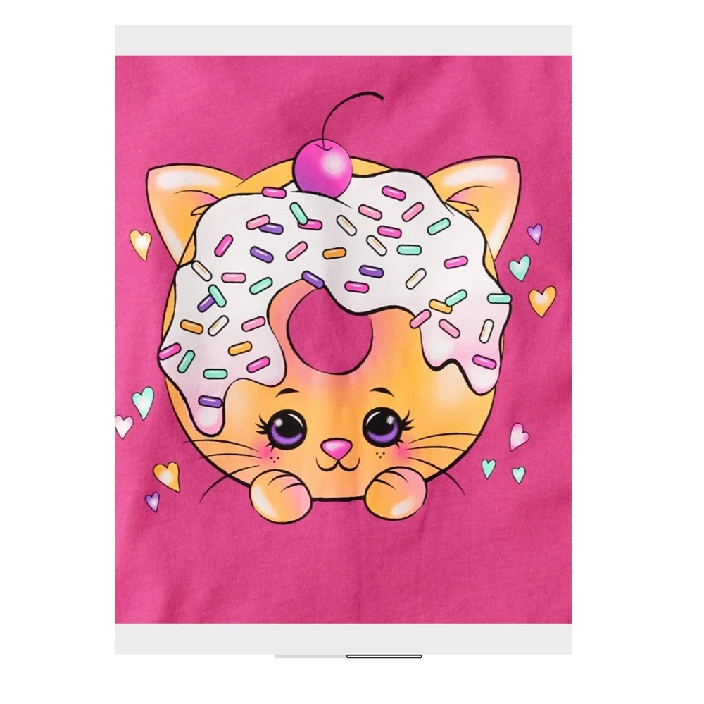 NWT The Children's Place Pink Cat Donut Long Sleeve Shirt
